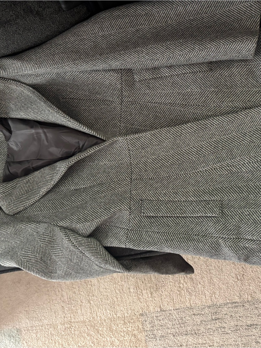 Classic Herringbone Grey Men's Blazer